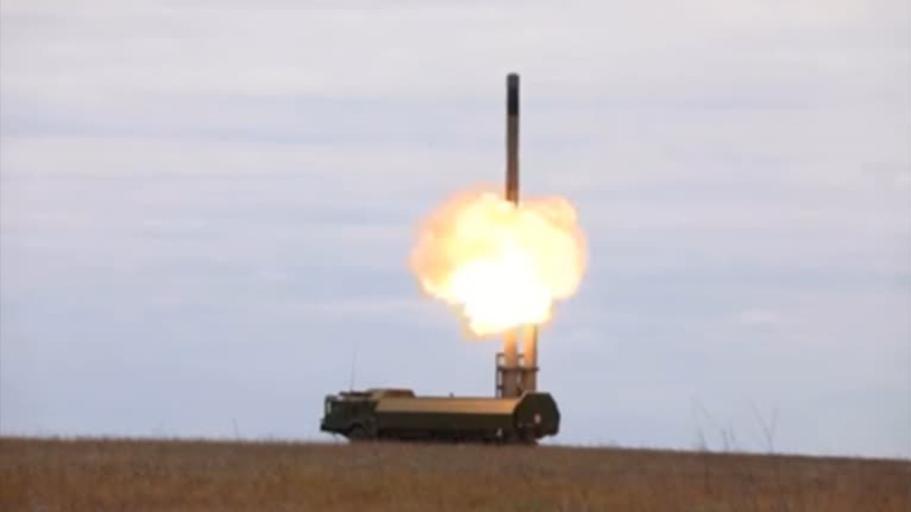 An image released by Russia’s Defence Ministry shows a drill involving the Bastion coastal missile system of the Black Sea Fleet.