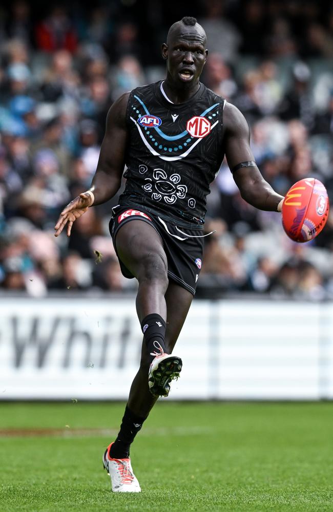 Aliir Aliir will play game 150 this weekend. Picture: Mark Brake/Getty Images.