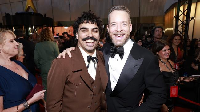 Tony Armstrong and Hamish Blake attend the Logie Awards at The Star. Picture: Getty Images