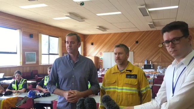 Minister Michael Ferguson and Deputy Operations officer Chris Emms in Miena