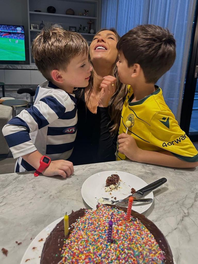 Bartel with her sons, Henley and Aston. Picture: Instagram