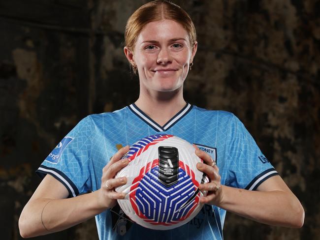 SYDNEY, AUSTRALIA - OCTOBER 10: Cortnee Vine of Sydney FC poses during the A-Leagues 2023/24 Season Launch at Carriageworks on October 10, 2023 in Sydney, Australia. (Photo by Mark Metcalfe/Getty Images)