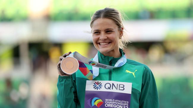 Bronze is as good as gold for Nina Kennedy. Photo: Patrick Smith/Getty Images/AFP