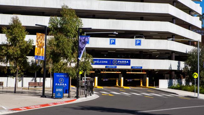 The club’s new multistorey carpark off Eels Place. (AAP IMAGE / Jordan Shields)