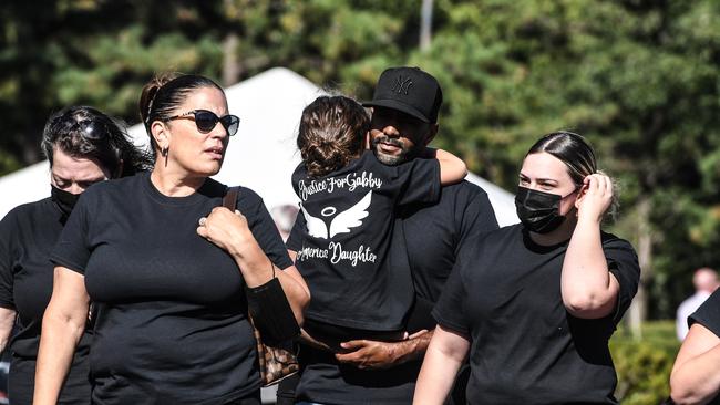 The memorial was held as the search continues in Florida to find Brian Laundrie, who is a person of interest in Ms Petito’s death. Picture: Stephanie Keith/Getty Images/AFP