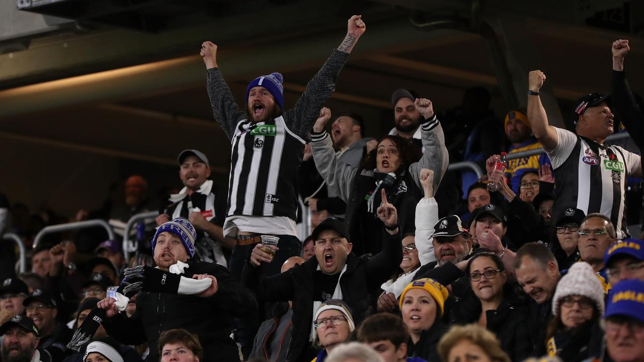 The Magpies fans were a bit happy.