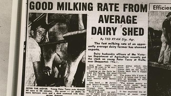 Peter Tacey graced the pages of <i>The Weekly Times </i>back in 1970, as a teenage dairy farmer. Source: Internal