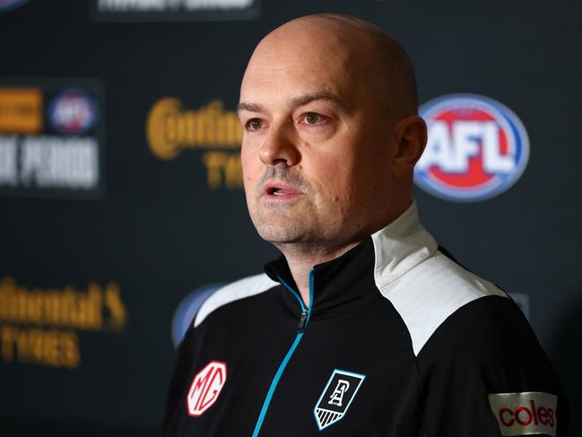 Port Adelaide GM of Football Chris Davies at Marvel Stadium. Picture: Josh Chadwick/AFL Photos via Getty Images