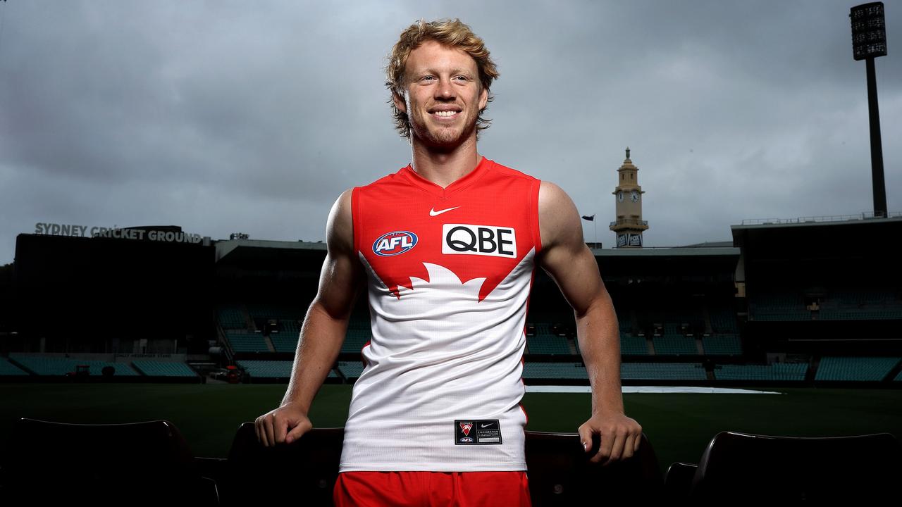 Callum Mills is all smiles after signing a six-year contract extension. Picture: Phil Hillyard