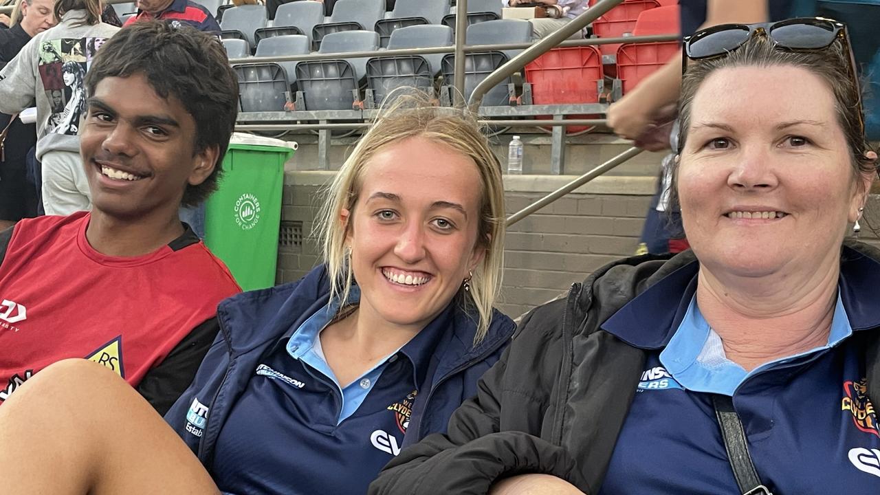 Leroy Malone, Mikeely Scott and Sharyn MacLachlan enjoying the Clydesdales Development Cup action.