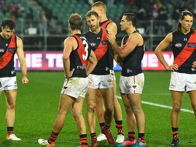 The Bombers’ unwanted finals streak continues for another year. (Photo by Steve Bell/AFL Photos/via Getty Images)