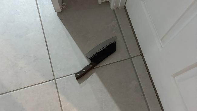 A weapon left behind by one of the offenders. Picture: Supplied.