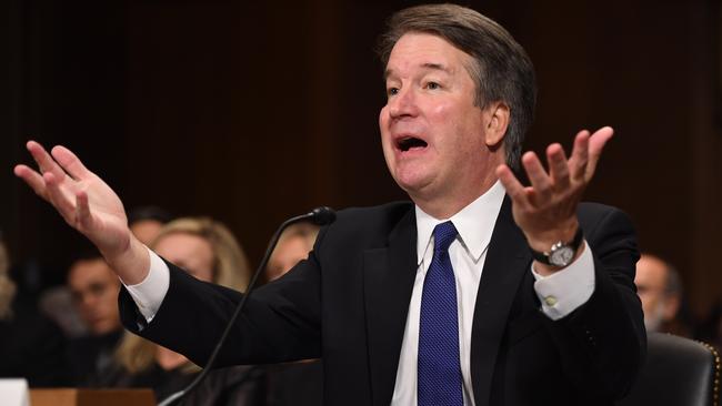 Supreme Court nominee Brett Kavanaugh during his appearance. Picture: AFP