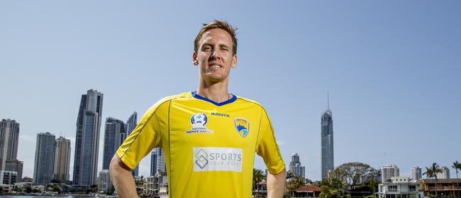 Former Socceroo Michael Thwaite has signed to Gold Coast United for 2019 - next step is securing the club a home base. It is in advanced talks with council for a southern Gold Coast site. Picture: Jerad Williams