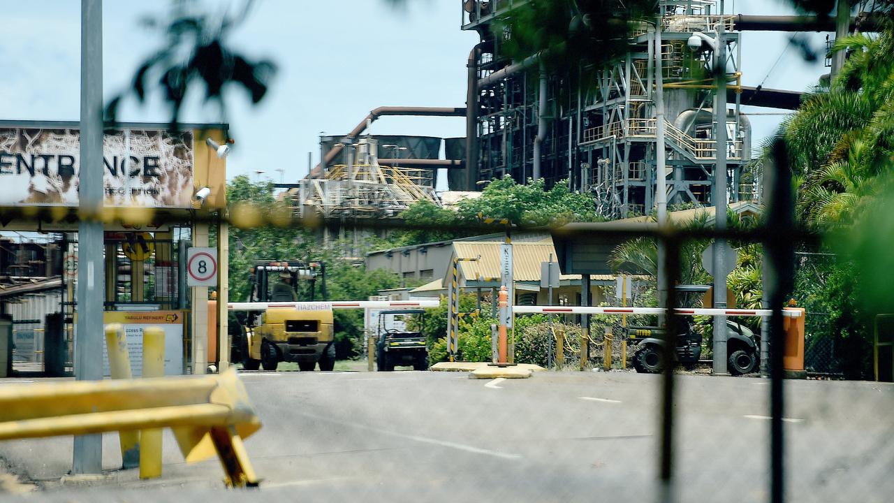 The front of the Yabulu nickel refinery and of cars in the carpark in 2018. Picture: Alix Sweeney.