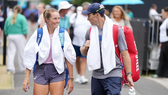 Olivia Gadecki and John Peers after practising. Picture: Tennis Australia / George Sal