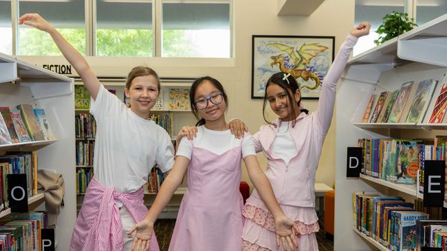 Nya Modra, Bina Tran and Ekamnoor Kaur at the City of Darwin Geektacular event, 2025. Picture: Pema Tamang Pakhrin