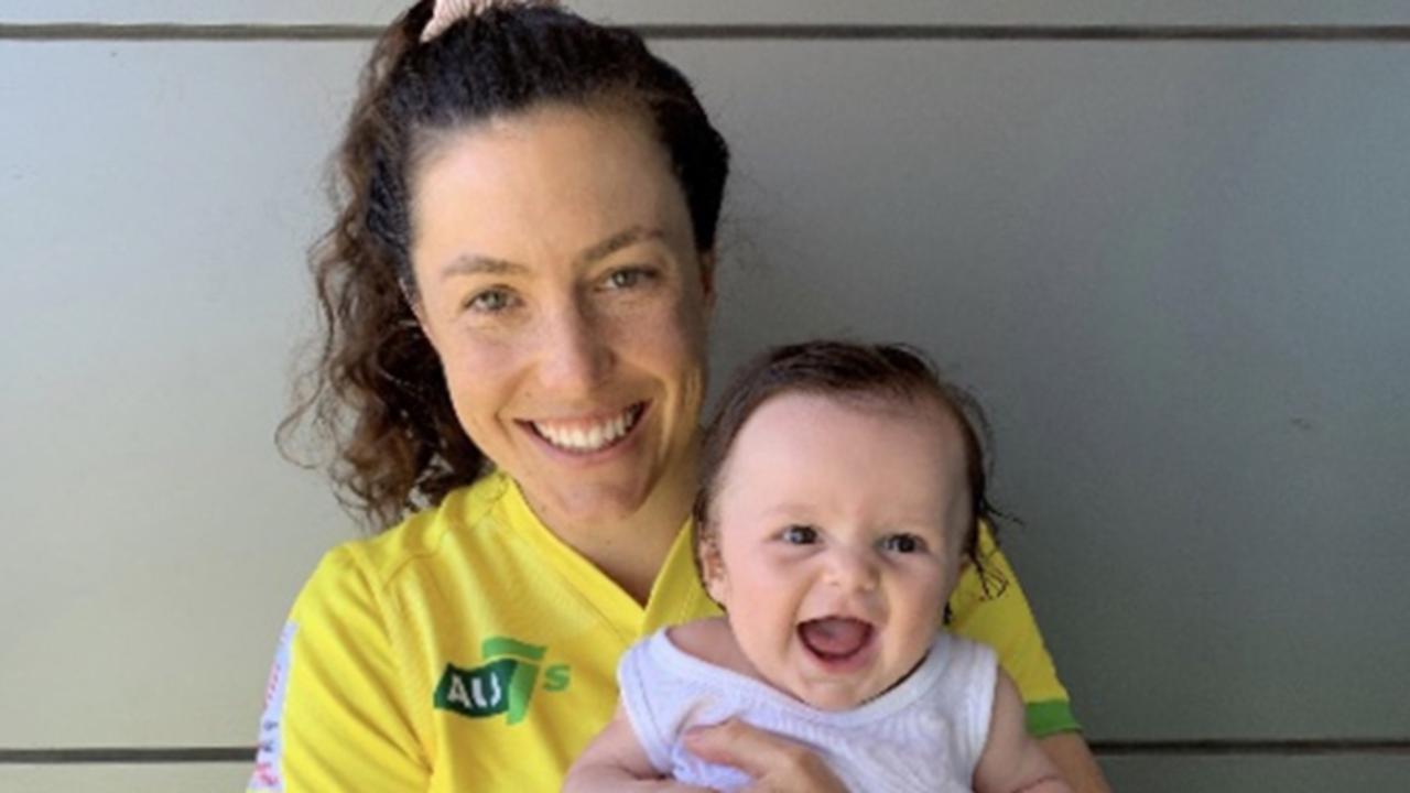 Olympic rugby sevens gold medallist Emilee Cherry with daughter Alice. Picture: Supplied