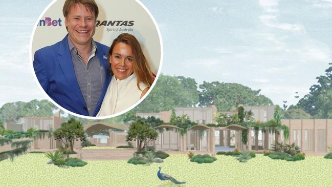 Power couple Helen Sali and her husband - ex Swisse vitamin company CEO Radek want to bulldoze the River Hawk Ranch they picked up for $18.5 million in 2021 and build a new $10 million mansion in Brunswick Heads.Â Picture: Julie Kiriacoudis.
