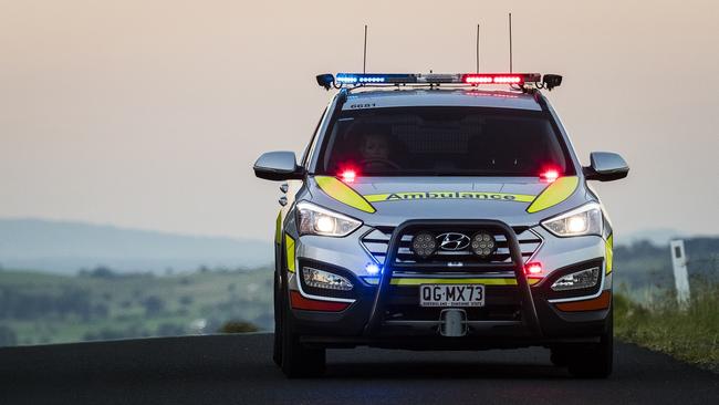 Two people have been taken to a hospital after a car rolled at Woolooga this morning.