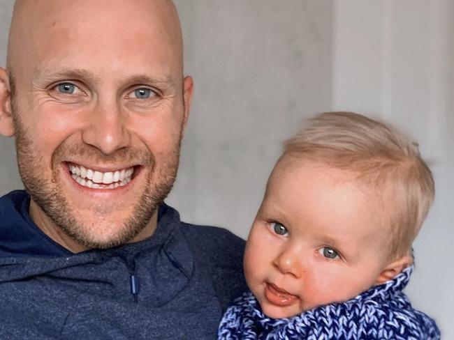 Geelong’s Gary Ablett Jr flew home to be with his son Levi. Picture: Instagram