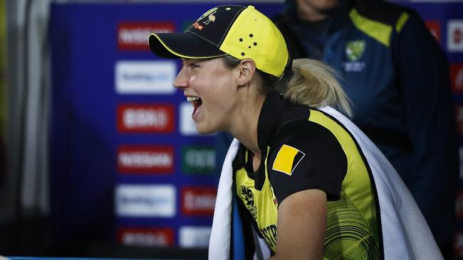 Perry watched from the sidelines as Australia’s top three did the job with the bat.