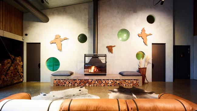 The fireplace at Fowles Wines is pretty spectacular. Picture: Visit Victoria.