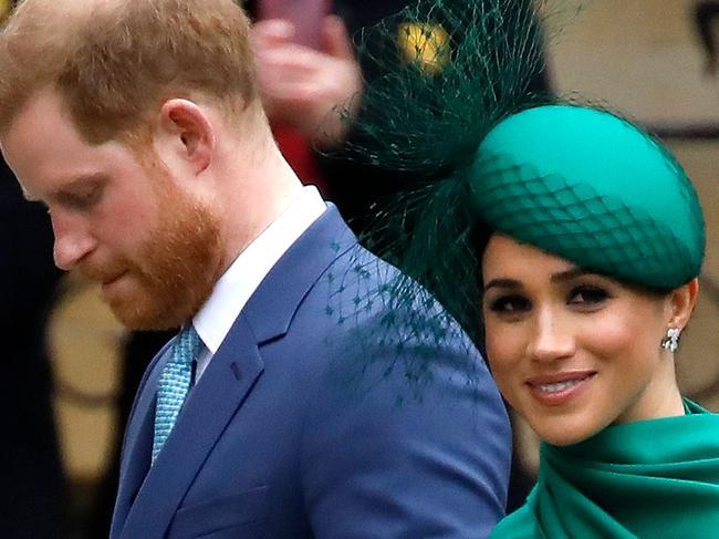 (FILES) In this file photo taken on March 9, 2020 Britain's Prince Harry, Duke of Sussex, (L) and Meghan, Duchess of Sussex arrive to attend the annual Commonwealth Service at Westminster Abbey in London. - Prince Harry and his wife Meghan blacklisted four major British tabloids on April 19, 2020, accusing them of publishing stories that were "distorted, false and invasive beyond reason", UK media reported. In a scathing letter to the editors of the Sun, Daily Mail, Mirror and Express, the couple, who have formally stepped down as senior members of the British Royal family, said there would be "no corroboration and zero engagement" with the newspapers, the Guardian said. (Photo by Tolga AKMEN / AFP)