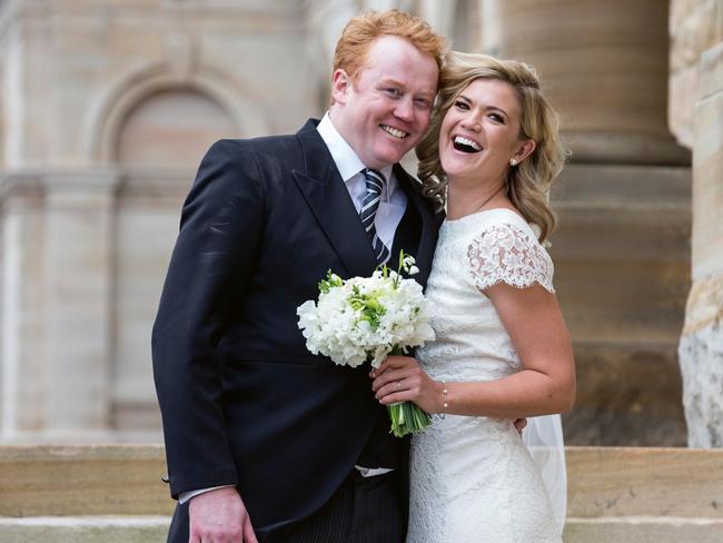 With husband Tom Ward on their wedding day. (Picture: James Horan)