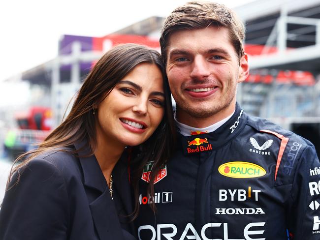 SAO PAULO, BRAZIL - NOVEMBER 03: Race winner Max Verstappen of the Netherlands and Oracle Red Bull Racing and Kelly Piquet pose for a photo after the F1 Grand Prix of Brazil at Autodromo Jose Carlos Pace on November 03, 2024 in Sao Paulo, Brazil. (Photo by Mark Thompson/Getty Images)