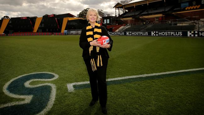 Richmond Football Club President, Peggy O'Neal, at the Punt Road oval. Picture: Stuart McEvoy for the Australian.