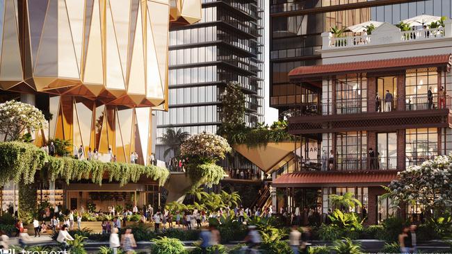 A render of Trenert’s proposed $1.2bn mixed-use development project on a 9000 sqm site in Woolloongabba which is now on the market.