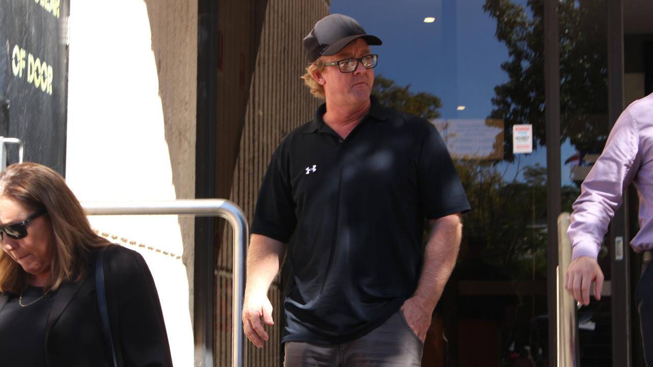 Former NT Police Territory Response Group member Carey Joy outside the Alice Springs Local Court in May for an inquest into the death of Kumanjayi Walker. Picture: Jason Walls