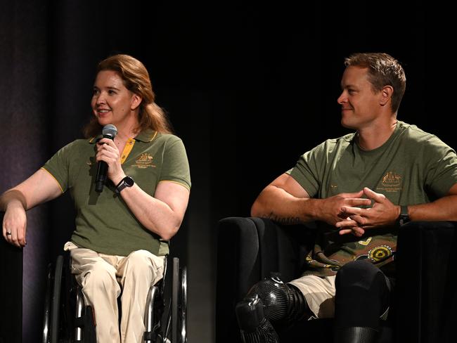 Angie Ballard and Curtis McGrath, Australia’s Paralympic captains. Picture: James Gourley/Getty Images