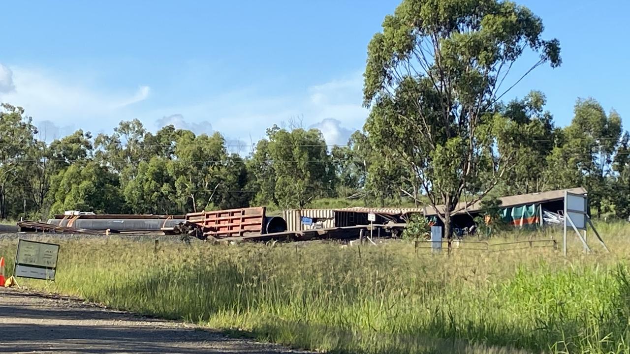 Investigations will continue as work begins to clear and repair the derailment site at the Bills Rd rail crossing.