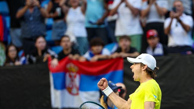 De Minaur started his 2024 campaign with some big wins at the United Cup, including a shock result over Novak Djokovic. Picture: Colin Murty / AFP