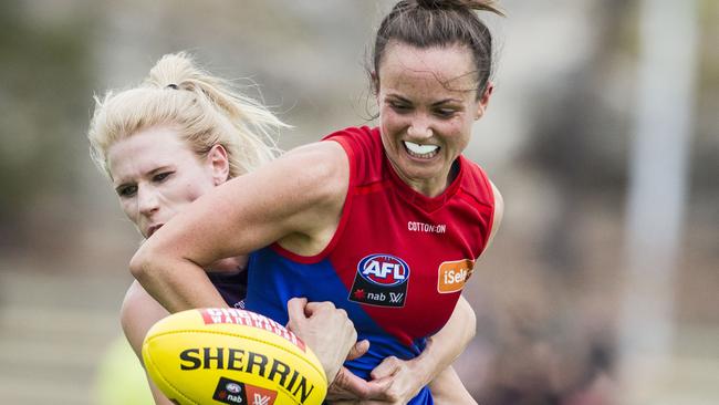 Daisy Pearce won plenty of the ball but didn’t have it all on her terms.