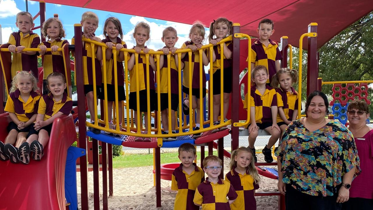 MY FIRST YEAR 2024: Chinchilla State School Prep C students with teacher Mrs Rebecca Cotter and teacher assistant Mrs Maryanne Clarke.