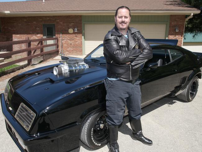 ***ONE TIME WEB USE ONLY*** **CONTACT NETWORK PIC DESK FOR PRINT RIGHTS*** Must credit Barcroft/Getty Images ***EXCLUSIVE - VIDEO AVAILABLE*** HOWELL, MI - MAY 20: Dale Walter with his Mad Max Interceptor at his home on May 20, 2015 in Howell, Michigan. A movie-loving petrolhead has spent $125,000 to create his dream car ? the Mad Max Interceptor. Michigan born Dale, 50, Walter fell in love with the powerful vehicle when he watched George Miller's seminal film over thirty years ago in a tiny theatre, where he told his friend 'someday I will own that car'.The famous car has featured in three of filmmaker Miller's four pictures, including the latest Mad Mad: Fury Road, starring British actor Tom Hardy in the title role. In 2008, Dale commissioned specialist company Mad Max Cars to convert his 1972 Australian Ford Falcon into the iconic Interceptor ? a process which took five years and $125,000. PHOTOGRAPH BY Ruaridh Connellan/Barcroft Cars UK Office, London. T +44 845 370 2233 W www.barcroftmedia.com USA Office, New York City. T +1 212 796 2458 W www.barcroftusa.com Indian Office, Delhi. T +91 11 4053 2429 W www.barcroftindia.com