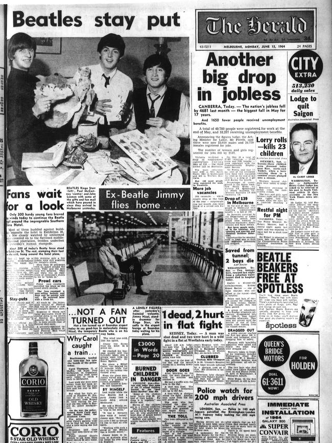 The front page of 'The Herald' on June 15, 1966.