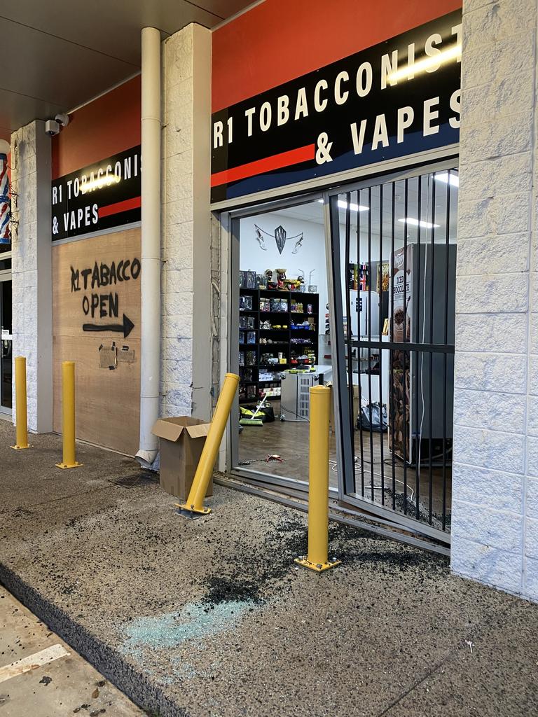 The R1 Tobacconist and Vapes store in Millner was subject to an alleged ram raid on Monday morning.