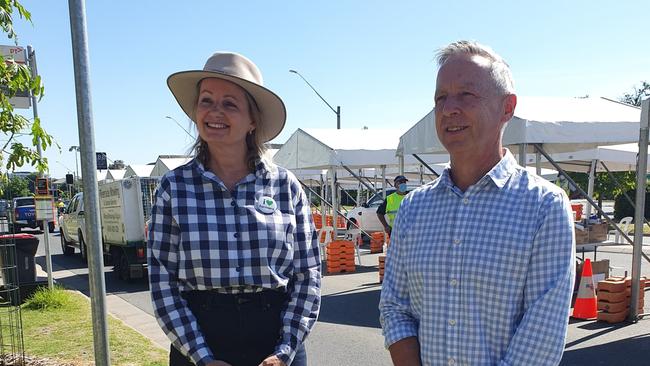 Federal member for Farrer Sussan Ley with Albury Business Connect chairman Barry Young.