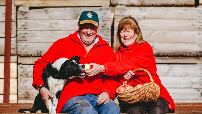 Gary and Heather Pollard run Pollards Apples and Pears at Elphinstone. Picture: Chloe Smith