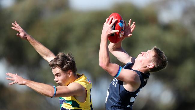 Juckers flies for a mark during the 2020 SANFL season. Picture: Sarah Reed