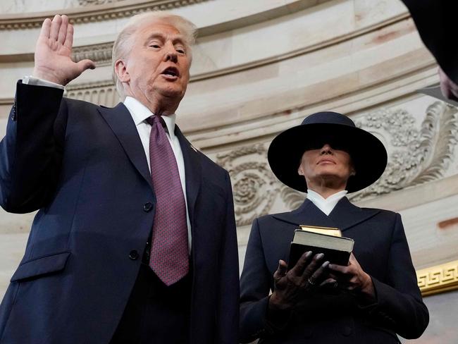 Others said a Melania ‘knew what she was doing’ wearing the huge hat. Picture: Morry Gash / AFP