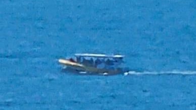 A boat whale watching off Sunshine Beach at Noosa on August 22, 2024. Picture: Sam Turner