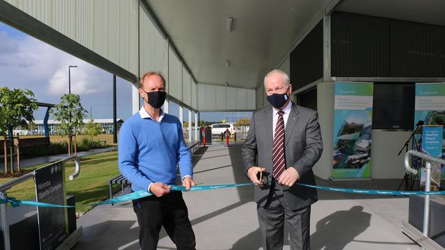 Mayor Mark Jamieson and Division 1 Councillor Rick Baberowski officially opening the $6.5 million Nirimba Sports Complex on Tuesday