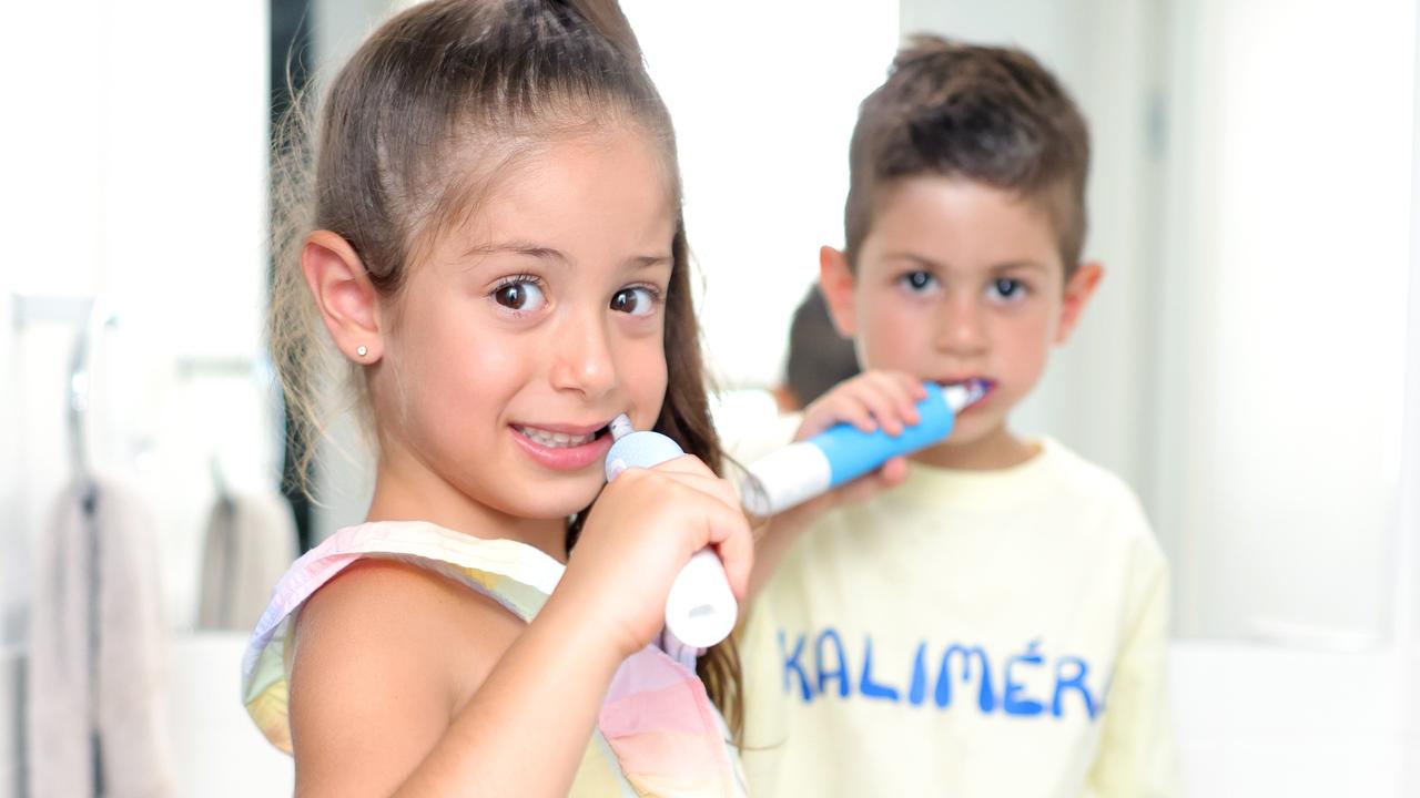 Mary, 5, and Christian, 3, Kalligeros. Picture: Steve Pohlner