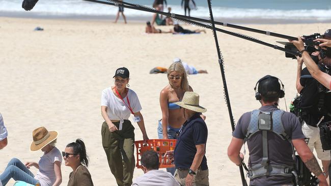 Celebrity Apprentice filming on Bondi Beach today. Picture: Matrix Media Group