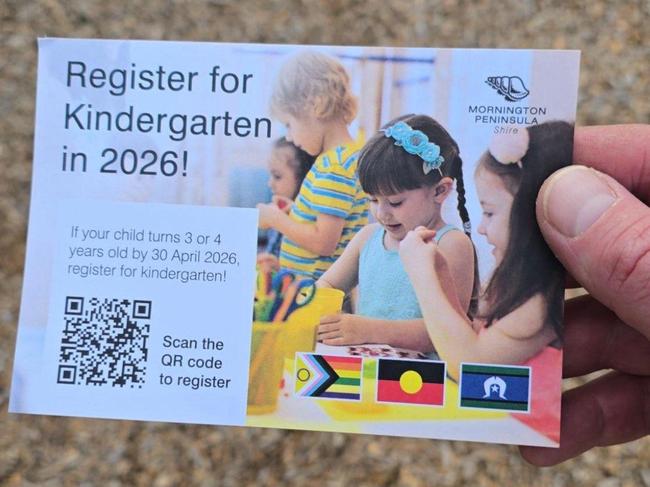 The kindergarten flyer sparked outrage on social media. Picture: Facebook